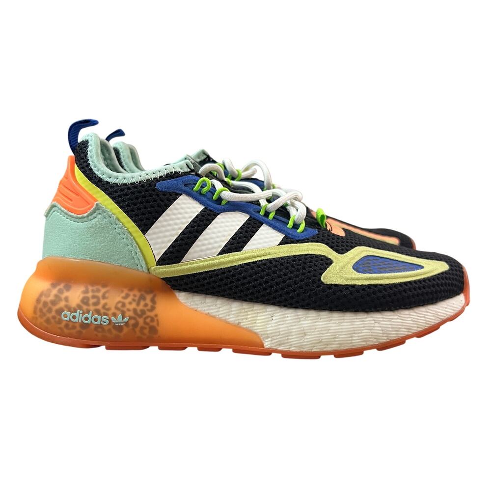 Adidas ZX 2K Boost FX6530 Black Multi-Color Leopard Sole Women’s Size 5